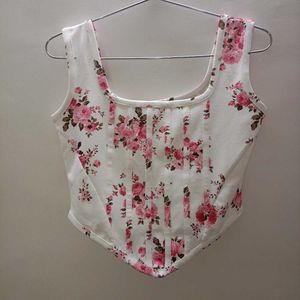Floral Print Corset Top