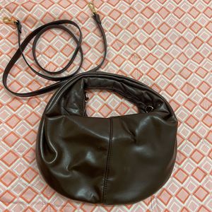 Dark Brown Leather Crossbody Bag