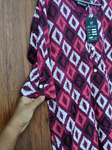 Bohemian Print Button-Down Dress