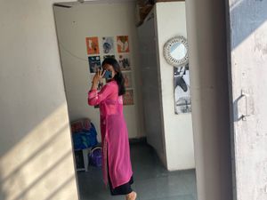 Pink Embroidered Kurta