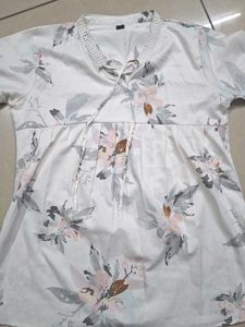 Beautiful Designed White Empire Top