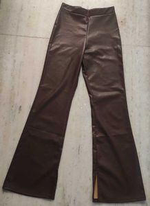Brown Faux Leather Pants