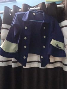 Floral Dress with Navy Blue Jacket