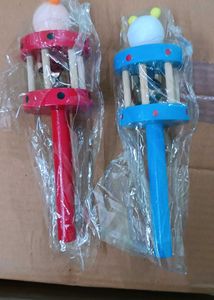 New Set Of 2 Wooden Baby Rattle