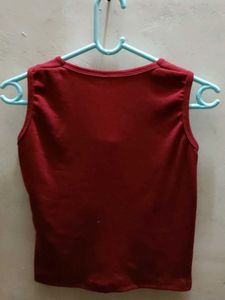 Red Square Neck Tank