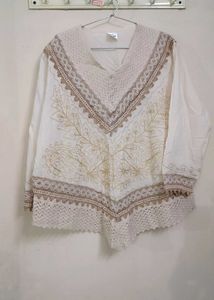 Vintage Crochet Trimmed Blouse New