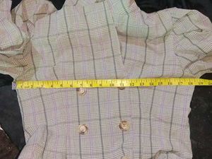 Plaid Puff sleeve peplum dress
