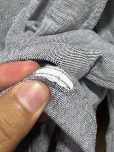 Zara Man Grey Slim Fit Elbow Patch Shirt