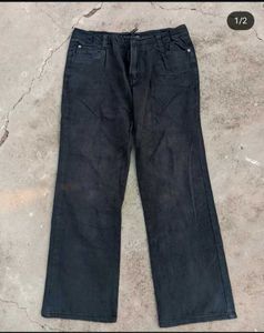 Vintage Black Wash Wide Leg Jeans