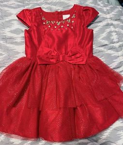 New Red Dress with Bow And Free Gift Hair Pin