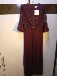 Kazo Maroon Party Dress