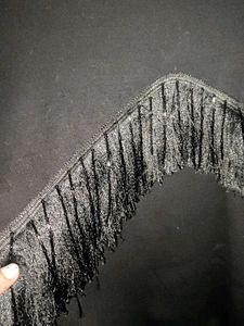 Fringe Detail Black Sweater