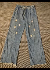 Ripped Wide Leg Jeans