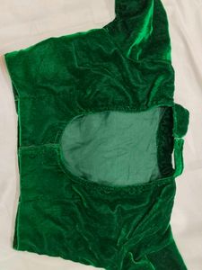 Velvet Classy High Neck Blouse