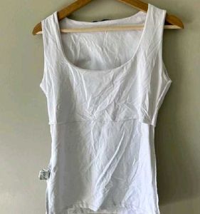 Zara Basic Tank Top Double Layered White