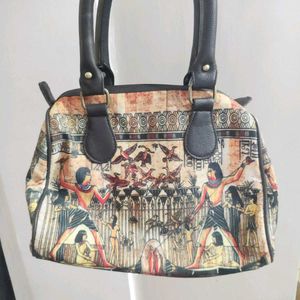 Egyptian Print Spacious Handbag