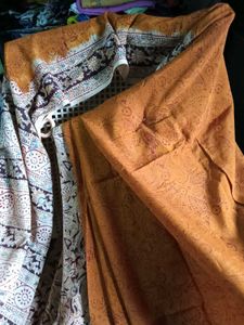 GentlyUsed Block Print KhadiCotton Half&amp;Half Saree