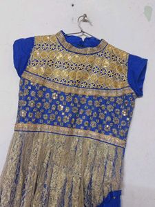 Girls&#39; Blue and Gold Party Dress