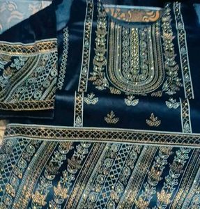 Beautiful Heavy Velvet Kurta Pant Set With Dupatta