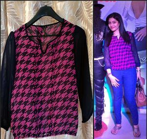 Chic Houndstooth Blouse