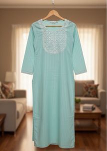 Aqua Embroidered Kurti