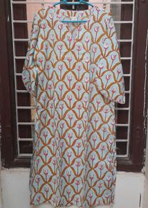 PINK BLUE COTTON KURTA
