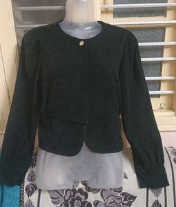 Open Front Korean Crop Shirt