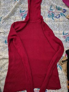 Red Ribbed Knit Turtleneck