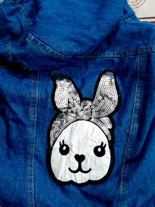 Denim Jacket , For Toddlers ( Cute Dog Print )