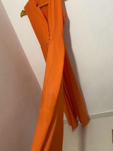 Chic Orange Sleeveless Dress