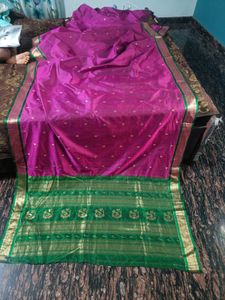 Beautiful Pure Silk Narali Kinnar Paithani Saree