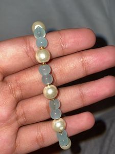 Blue &amp; White Pearl Bracelet