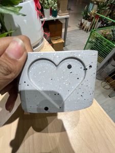 Cement Pot Heart Design SET OF TWO
