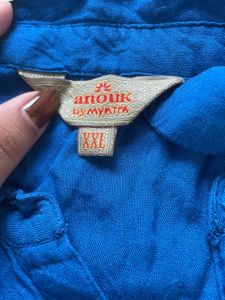 Blue Tiered Shirt Dress