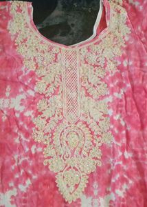 Pink Tie-Dye Embroidered Tunic