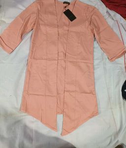 Chic Peach High-Waist Trousers