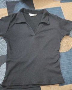 Chic Black Polo Top