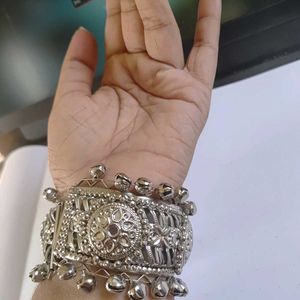 Vintage Silver Jingle Bell Cuff Bracelet