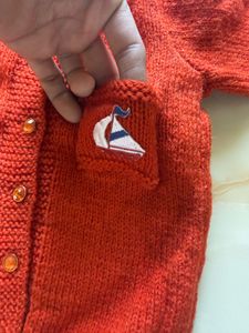 Red Knitted Baby Outfit Set