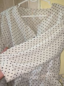 Polka Dot Blouse with Tie Detail