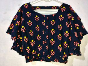 Stylish Printed butterfly sleeves Top