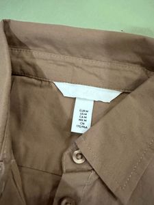 h&amp;mCropped Brown Long Sleeve Shirt