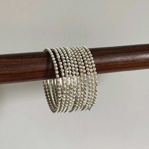 White Beaded Bangles