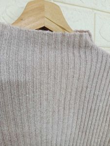 Ribbed Knit Turtleneck Sweater