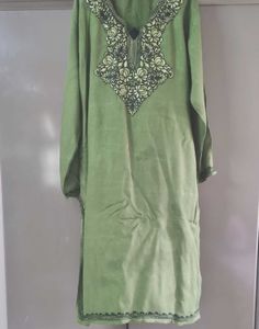 Green Embroidered Tunic Top