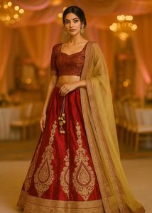 Red Embroidered Lehenga Choli ❤️