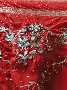 Red heavy work Saree