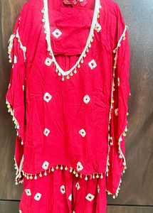 Red Ethnic Dress Material