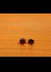 Red Gemstone Stud Earrings