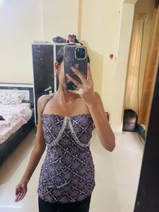 Y2k lavender short kurti
